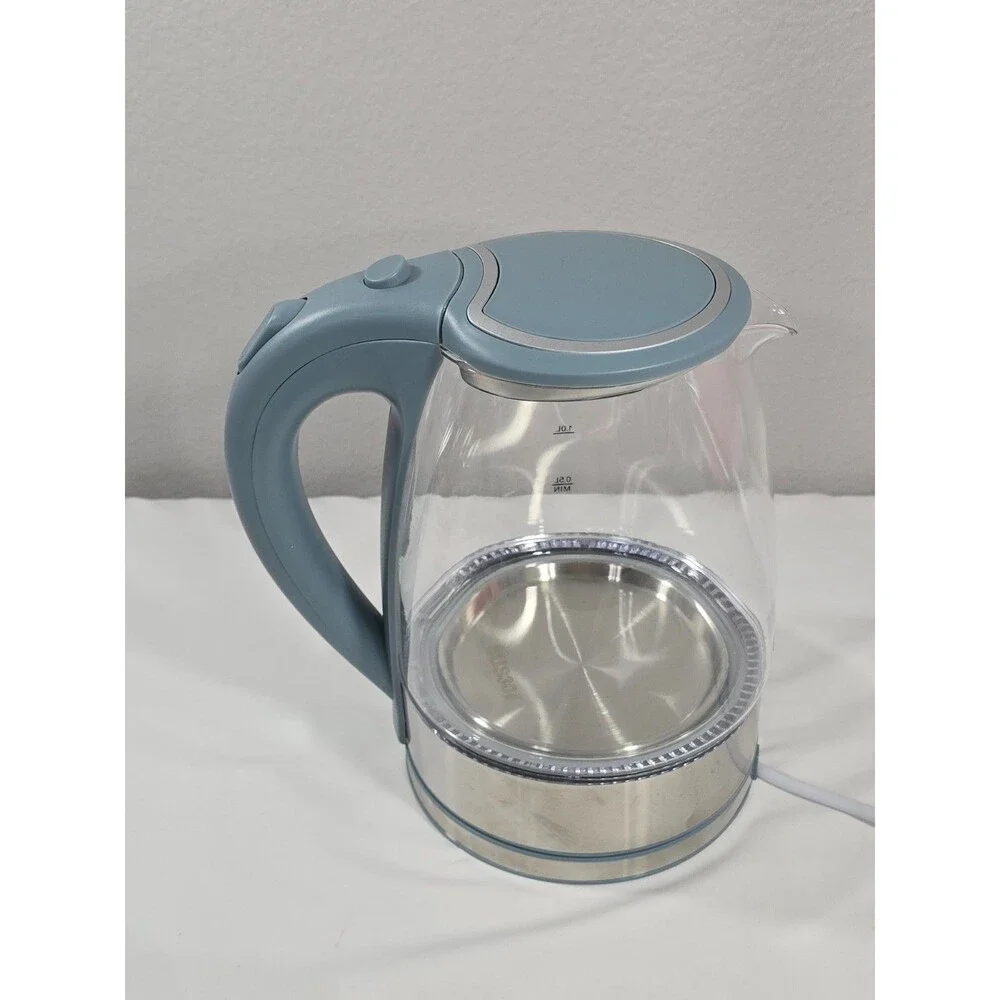 CWC Electric Glass Kettle 1.8L with Overheat Protection Light Blue - Model CGLSK